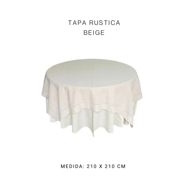 Tapa rústica beige 210 x 210 cm (m redonda)