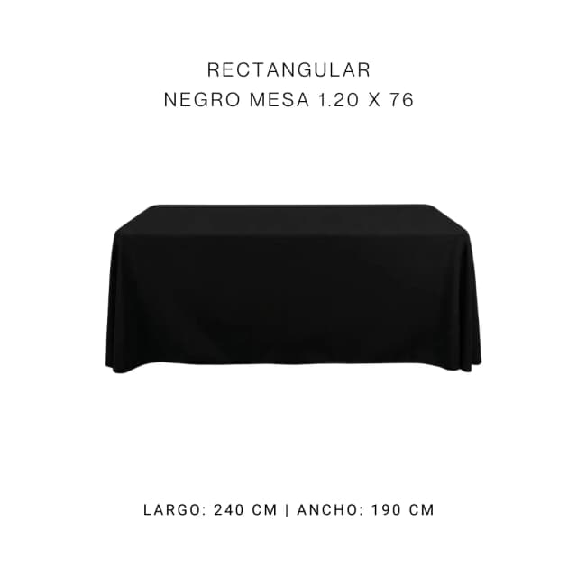 Mantel faldón negro 120 x 76 cm