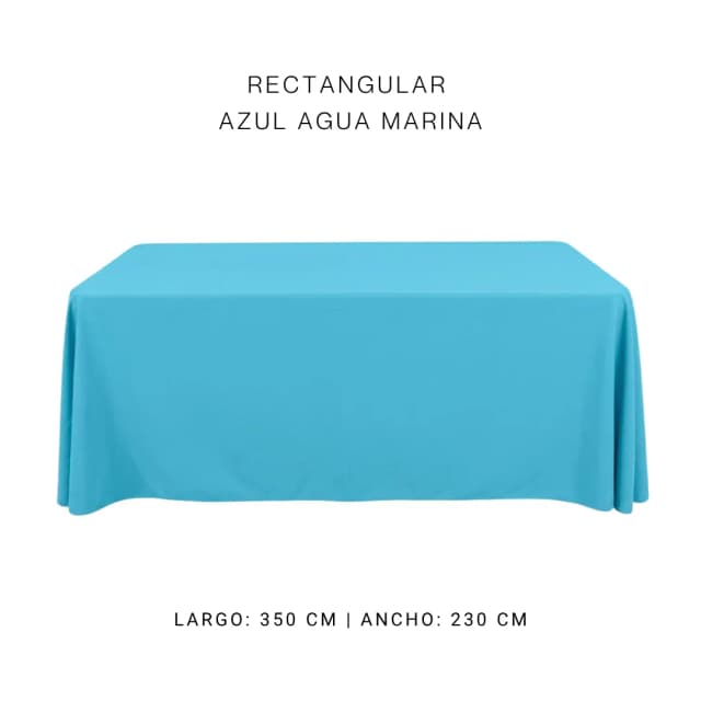 Mantel faldón azul agua marina