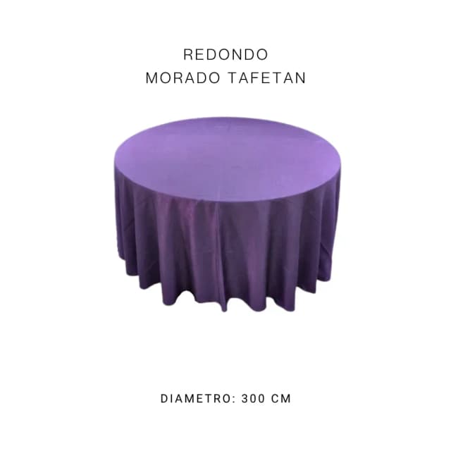 Mantel redondo morado tafetán