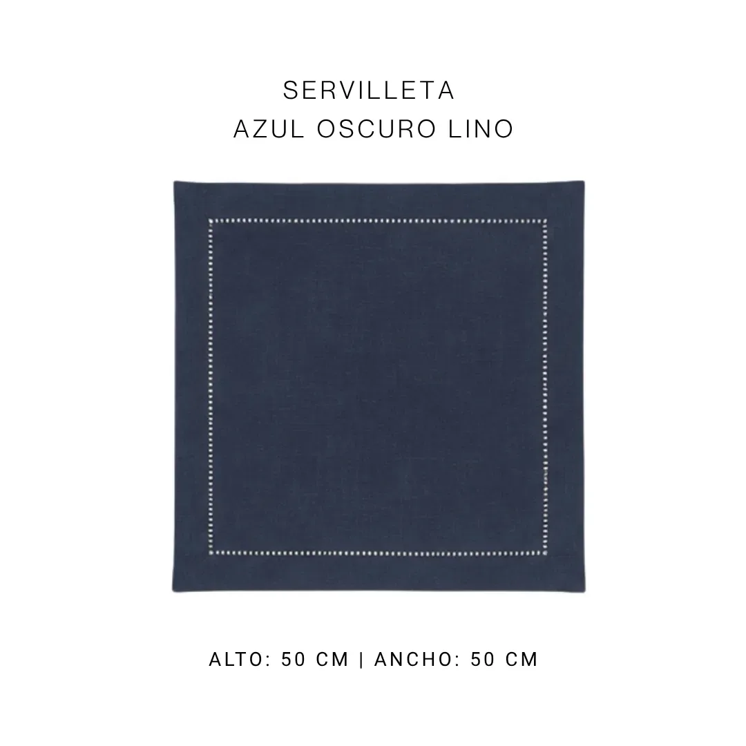 Servilleta azul oscuro lino — alquiler en Bogotá