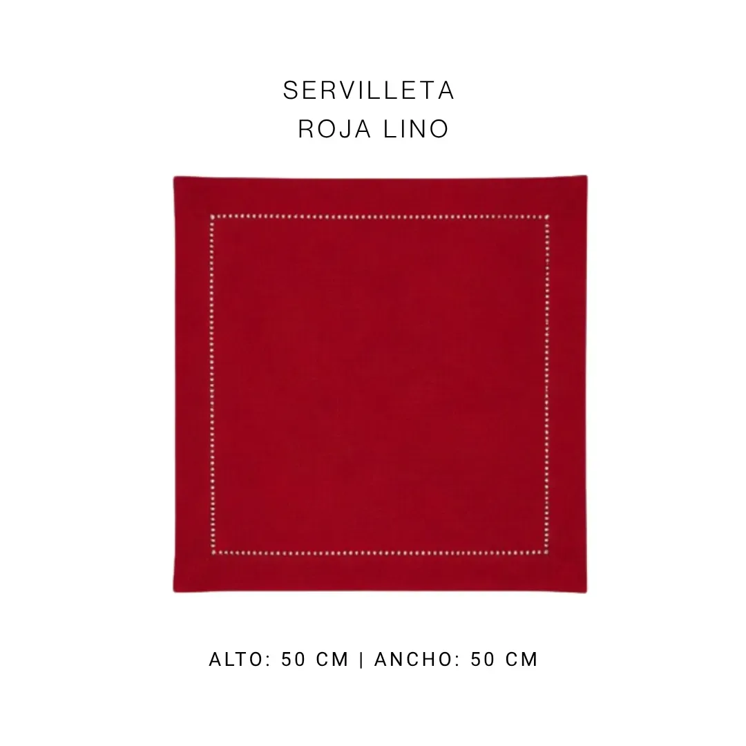 Servilleta roja lino — alquiler en Bogotá