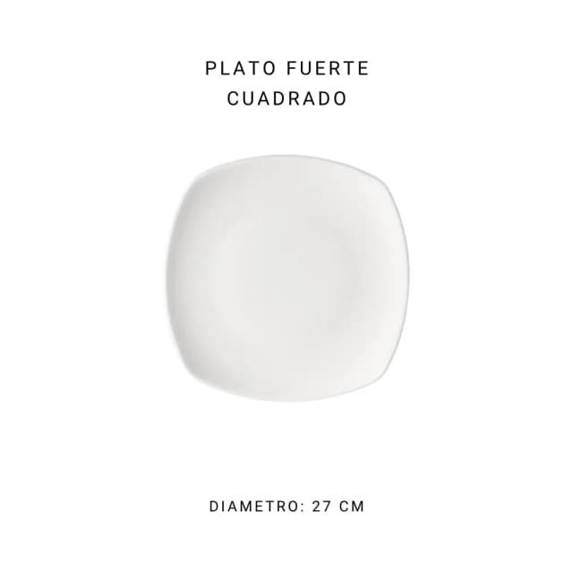 Plato fuerte cuadrado 27 cm