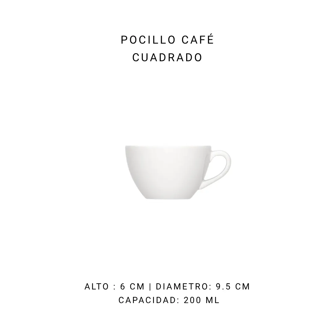 Pocillo café cuadrado (200 ml) — alquiler en Bogotá