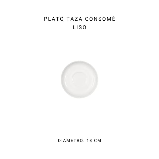 Plato taza consomé liso 17.5 cm
