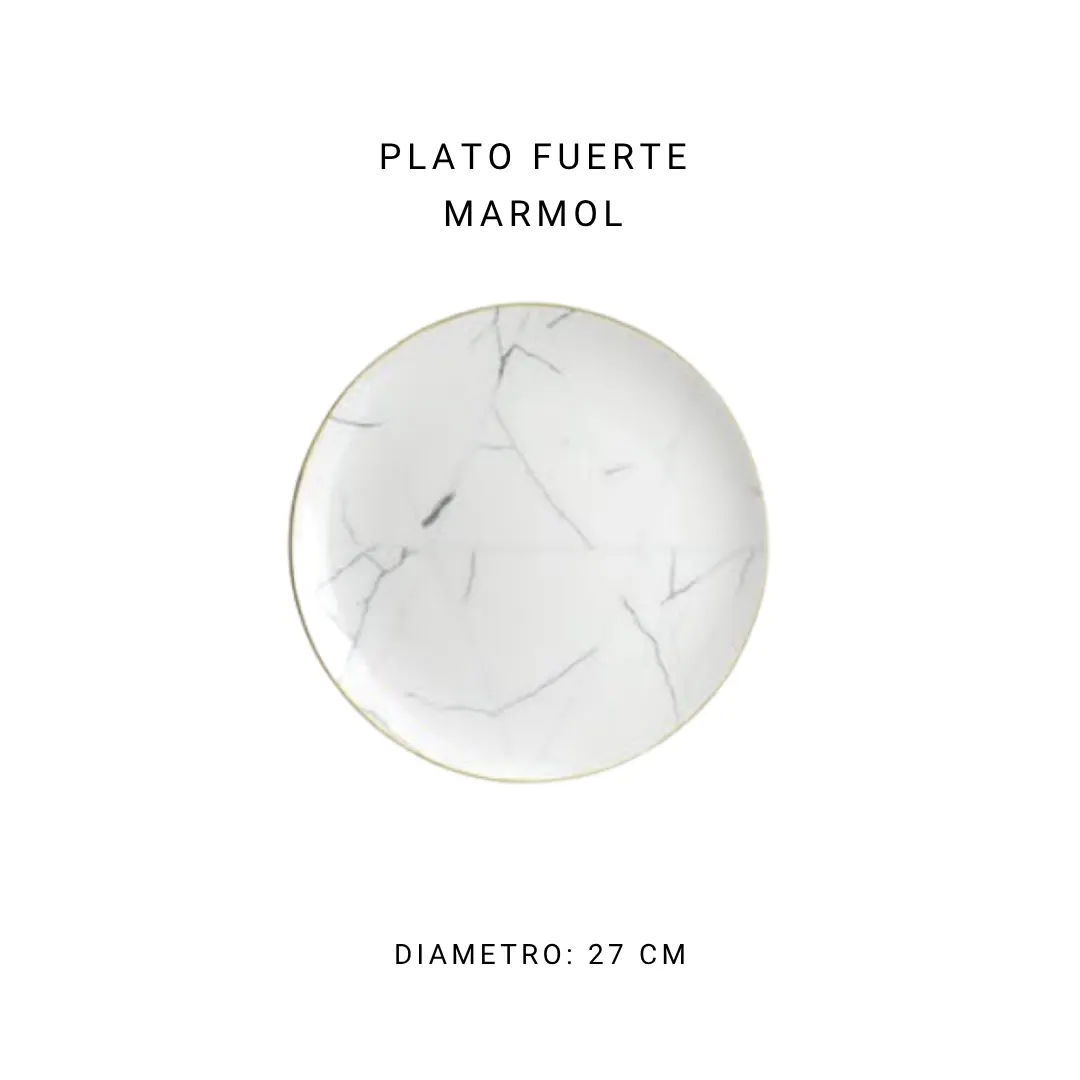 Plato fuerte mármol 26.5 cm — alquiler en Bogotá