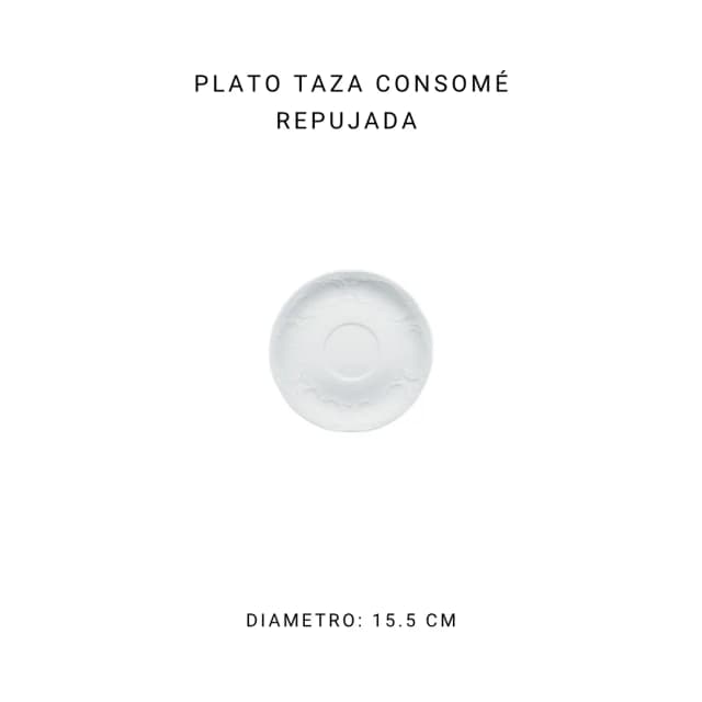 Plato taza consomé repujada 17 cm