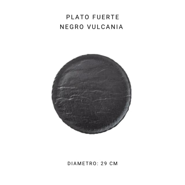 Plato fuerte negro Vulcania de 28 cm