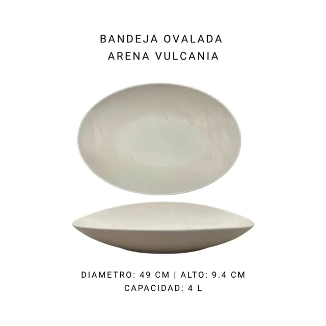 Bandeja ovalada arena Vulcania