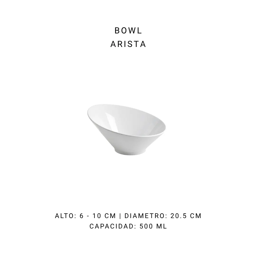Bowl blanco arista — alquiler en Bogotá