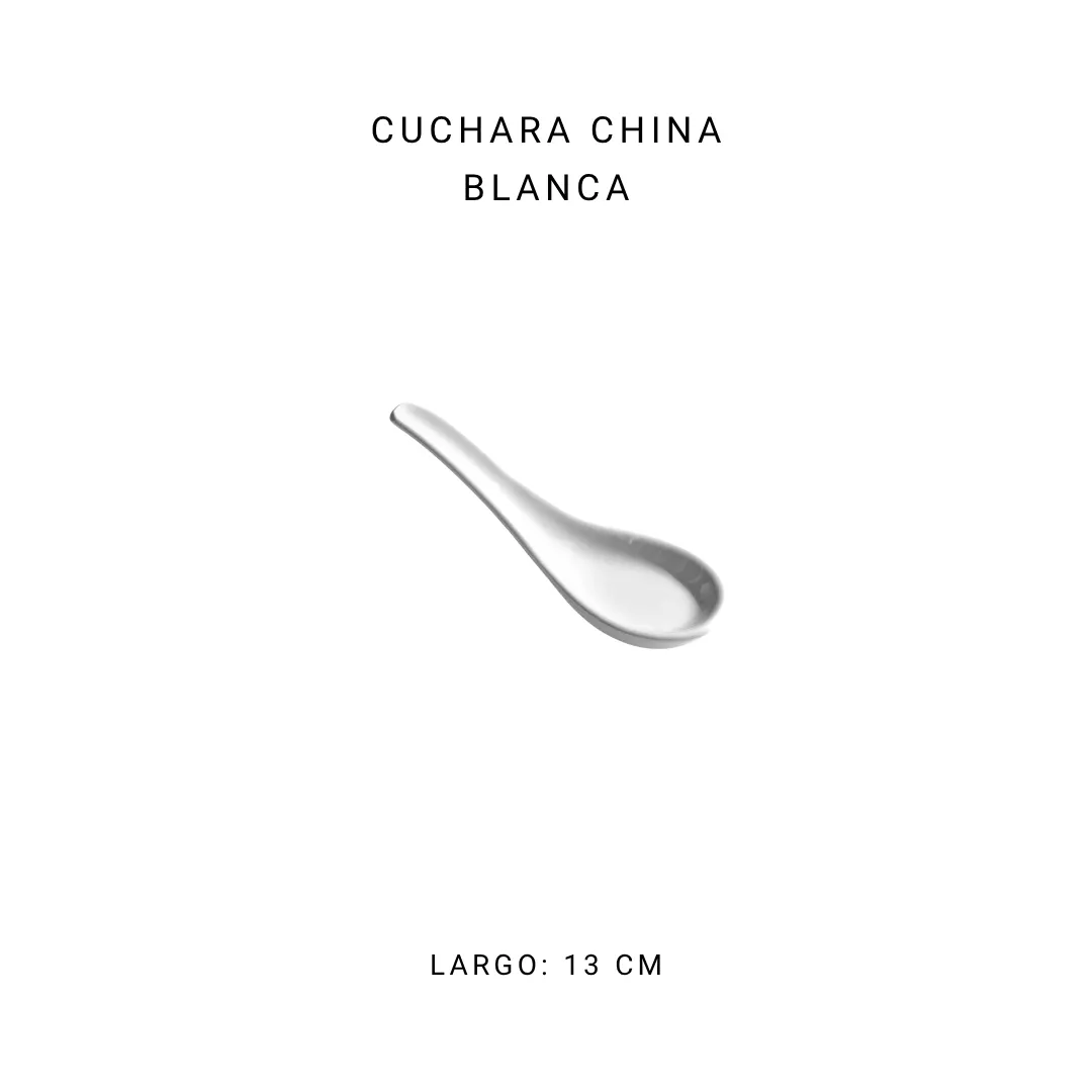 Cuchara china porcelana blanca — alquiler en Bogotá