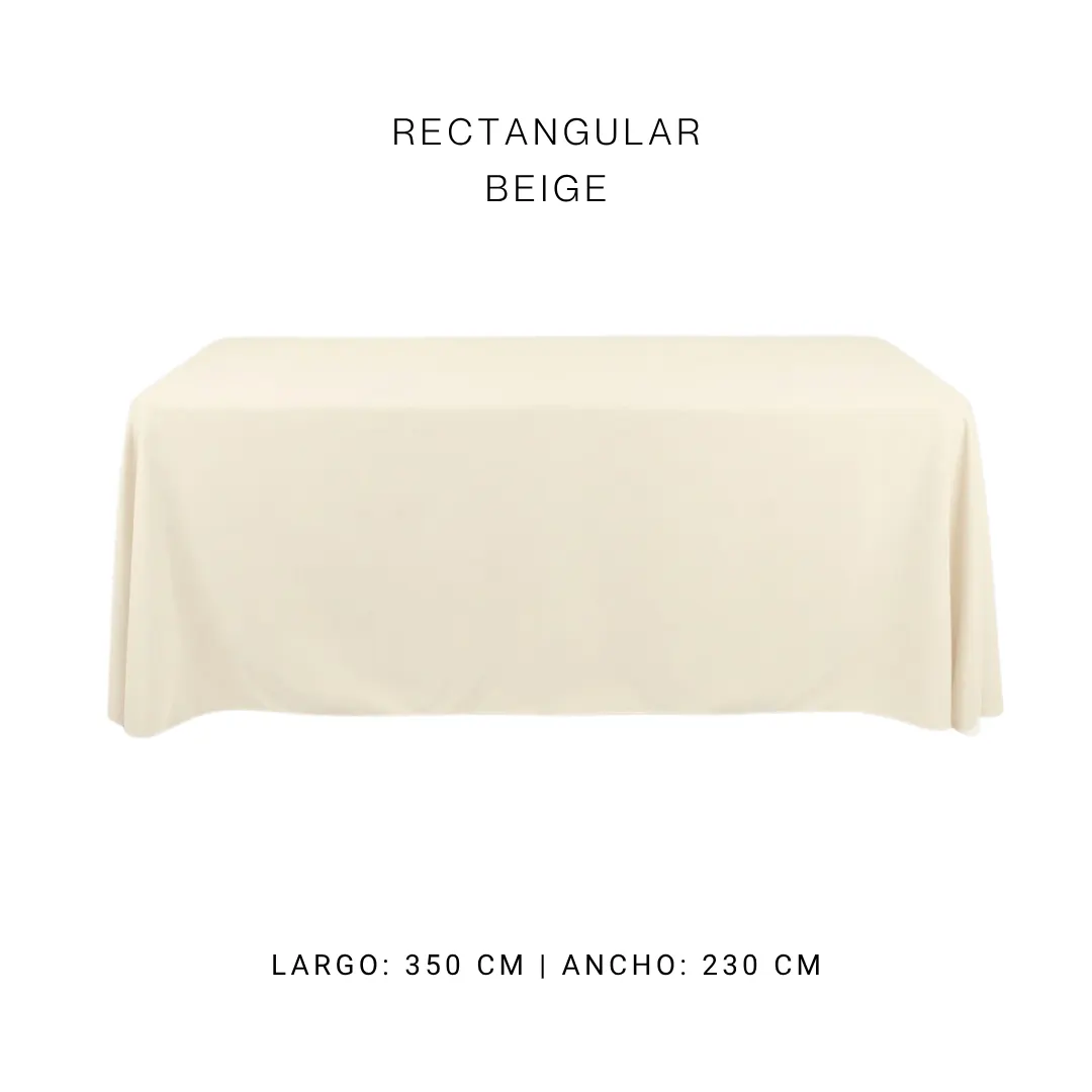 Mantel faldon beige — alquiler en Bogotá