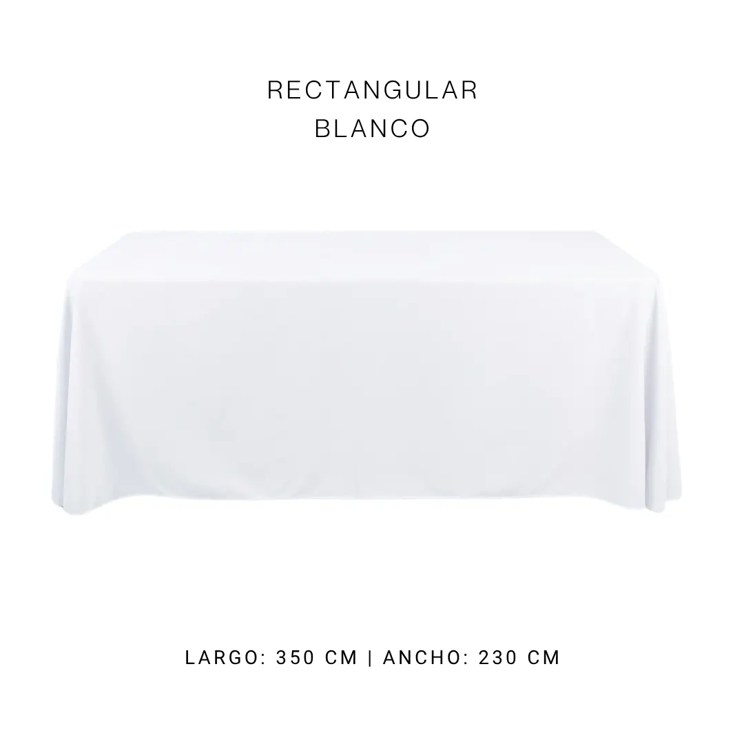 Mantel faldon blanco — alquiler en Bogotá