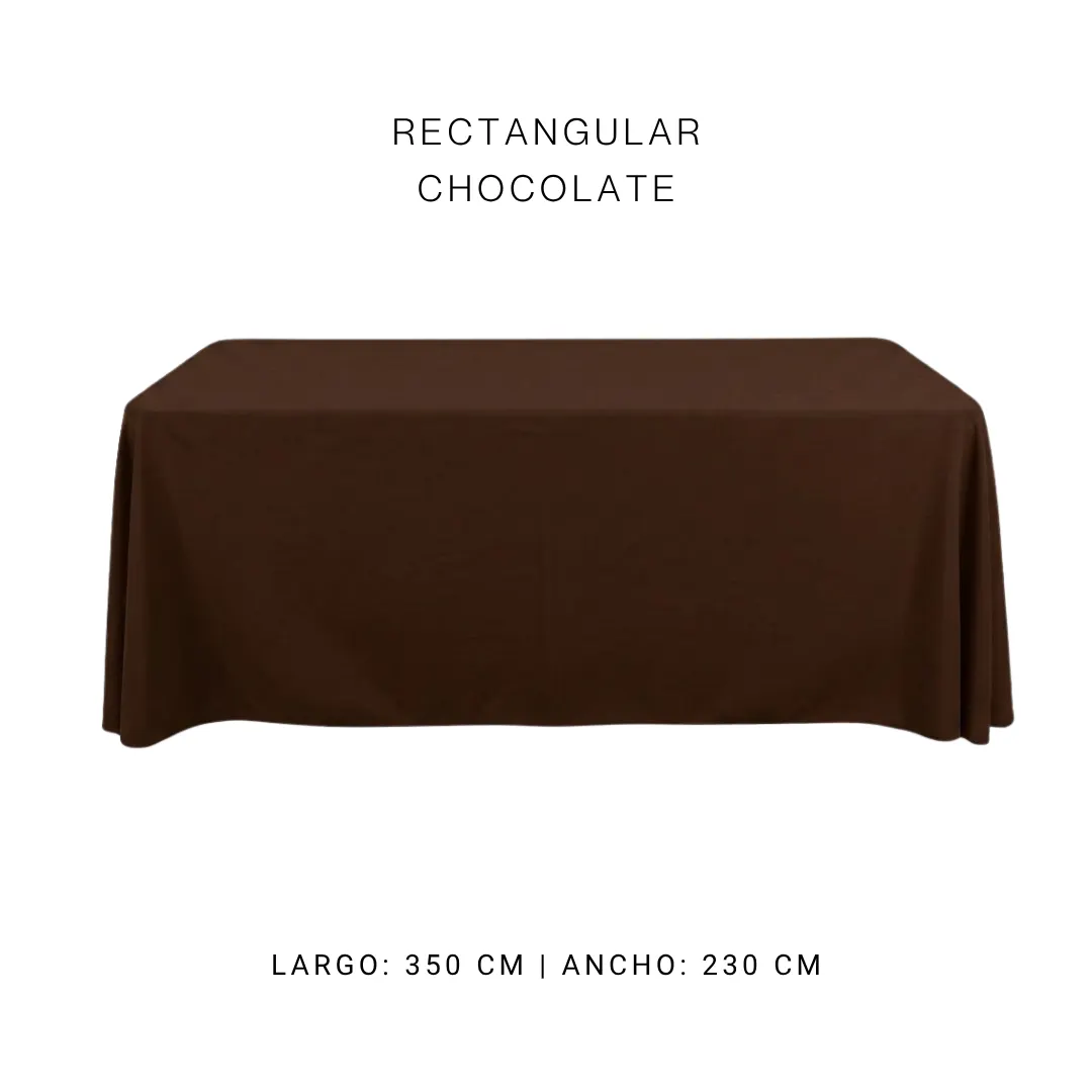 Mantel faldon chocolate — alquiler en Bogotá