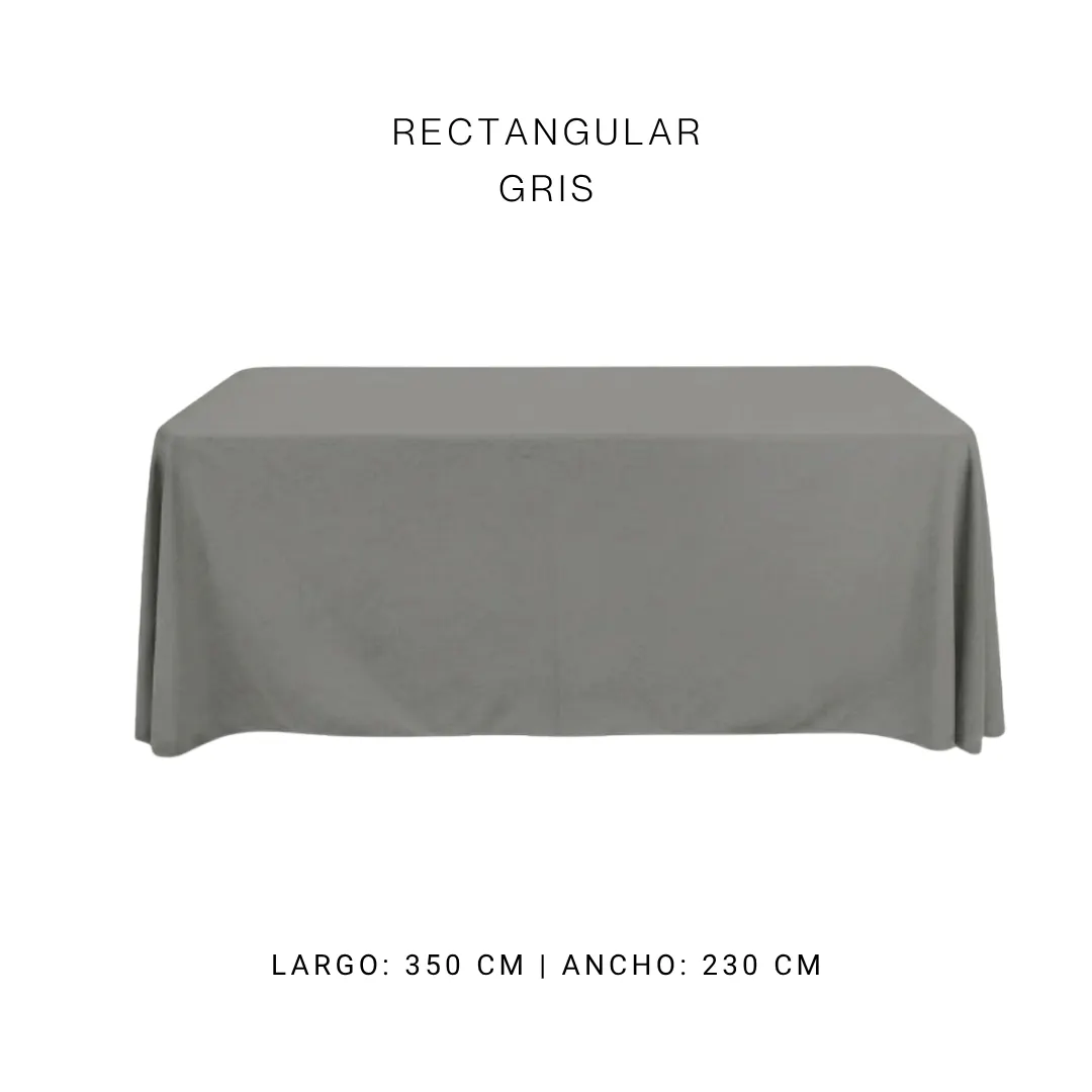 Mantel faldon gris — alquiler en Bogotá
