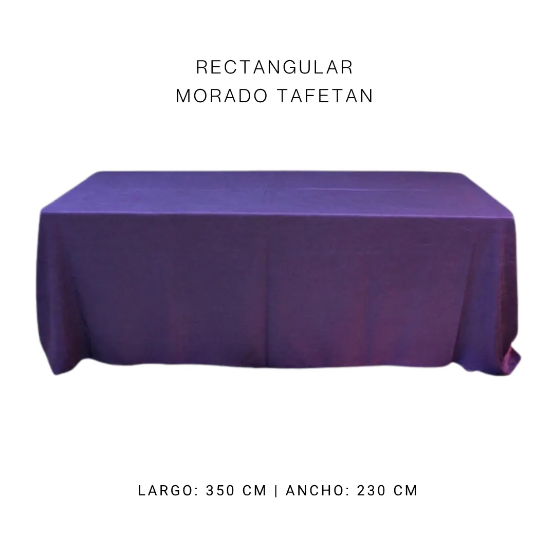 Mantel faldon morado — alquiler en Bogotá