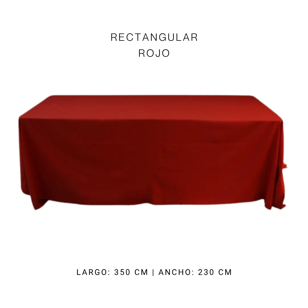 Mantel faldon rojo — alquiler en Bogotá