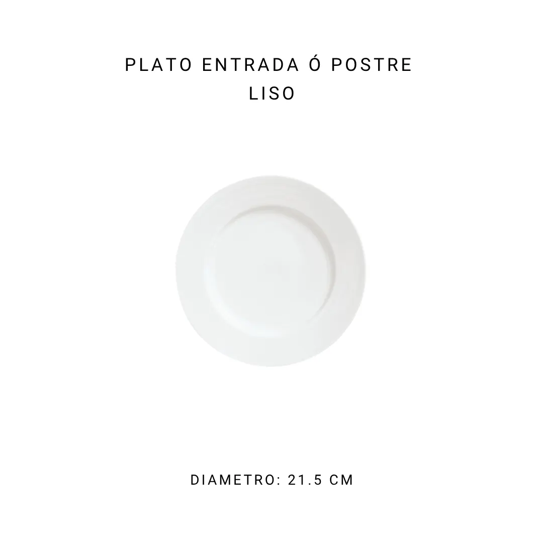 Plato entrada liso 21 cm — alquiler en Bogotá