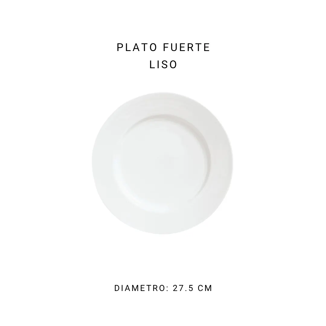 Plato fuerte liso 27 cm — alquiler en Bogotá