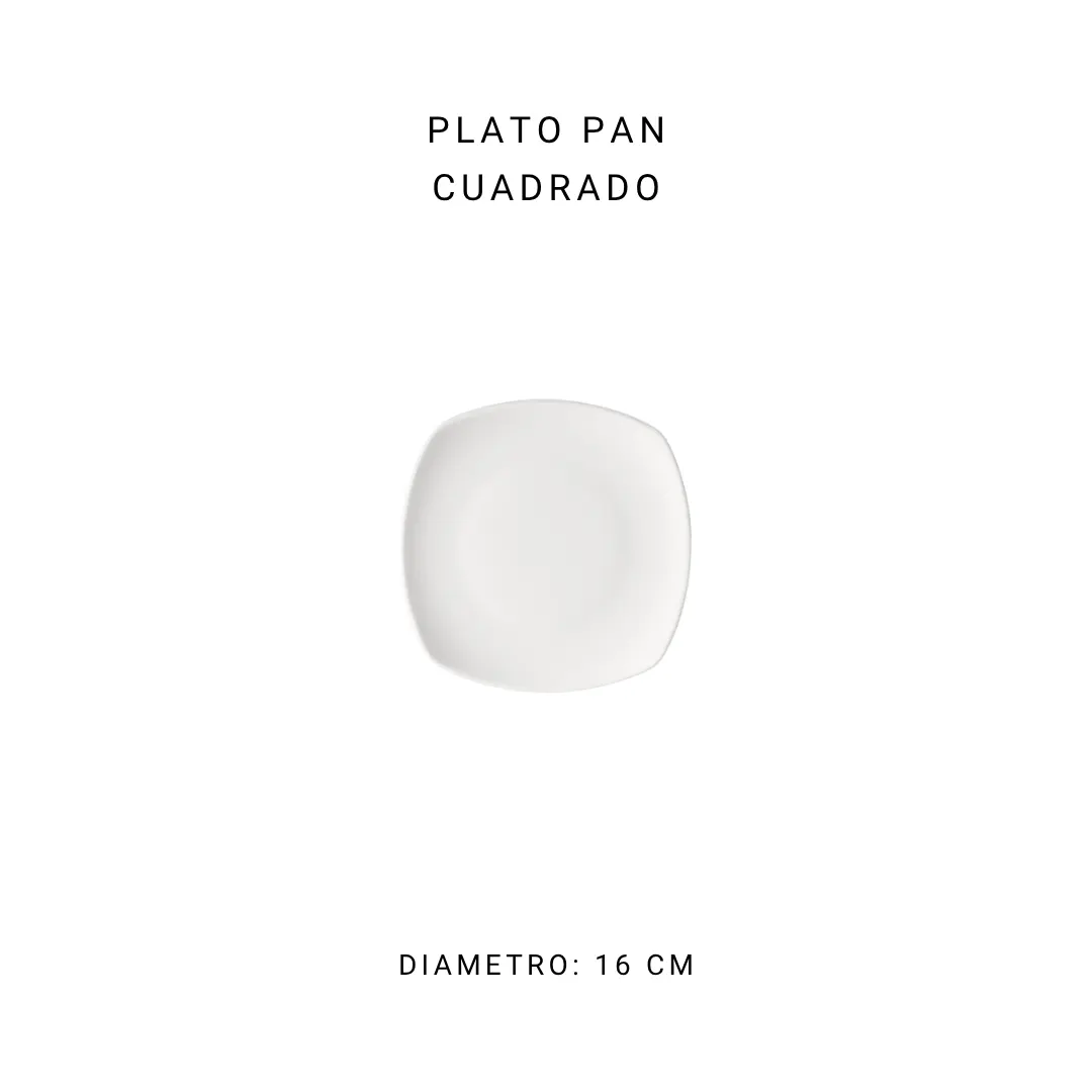 Plato pan cuadrado 16 cm — alquiler en Bogotá