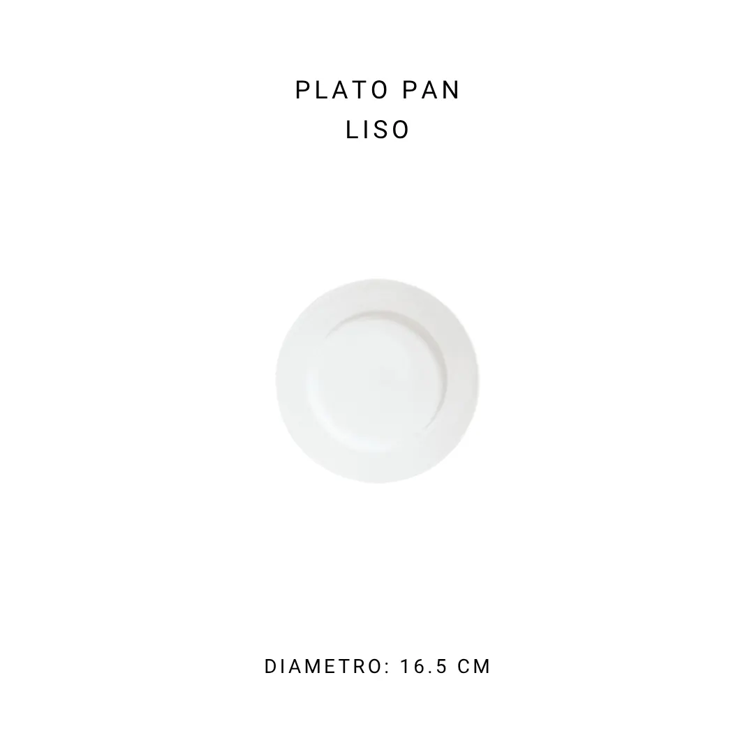 Plato pan liso 16 cm — alquiler en Bogotá