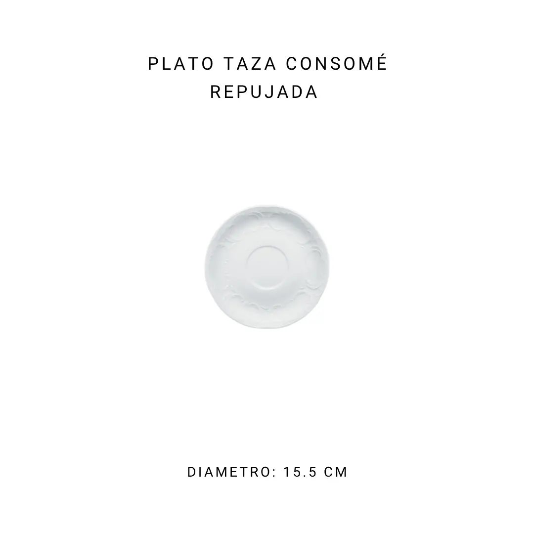 Plato taza consome repujada 17 cm — alquiler en Bogotá