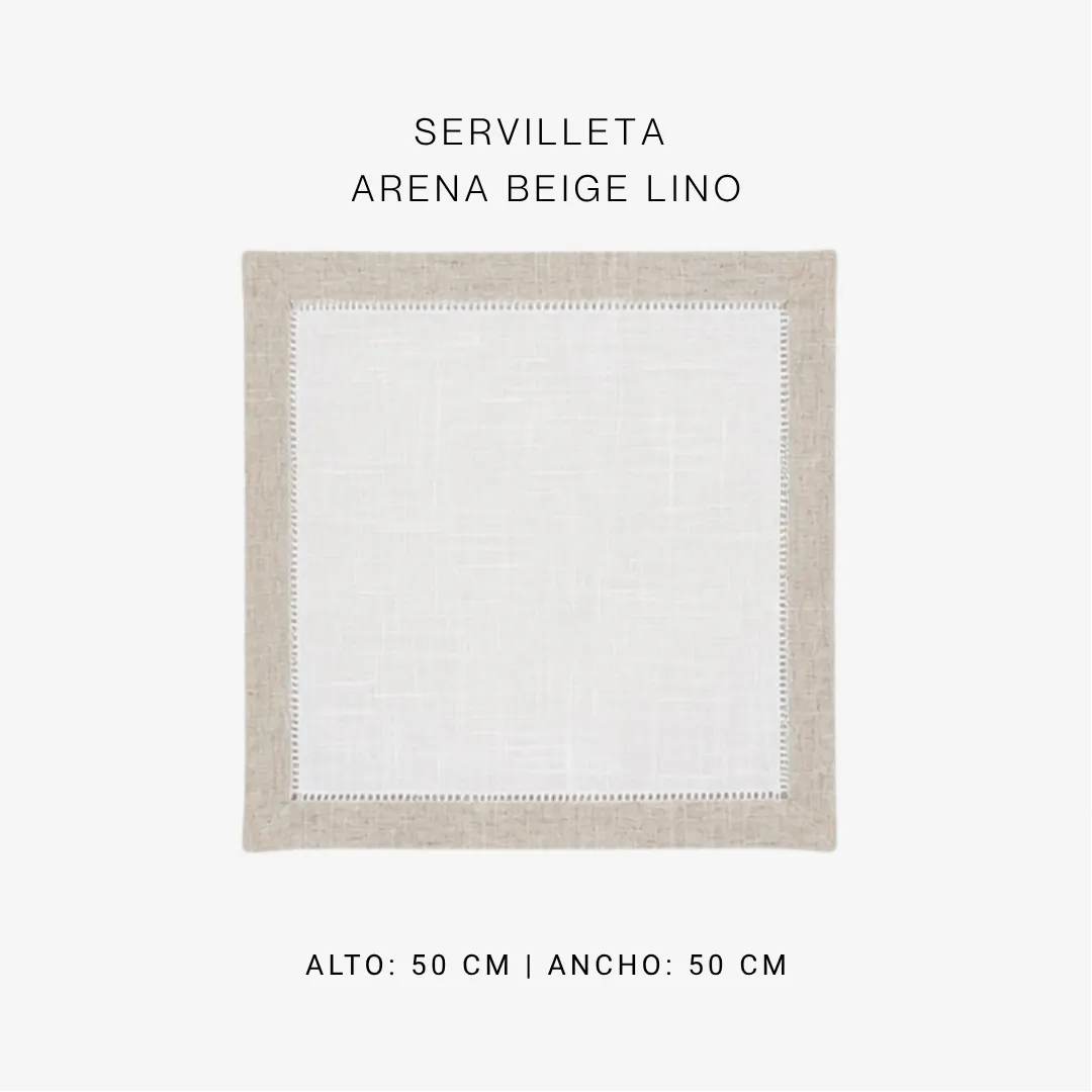 Servilleta arena beige lino — alquiler en Bogotá
