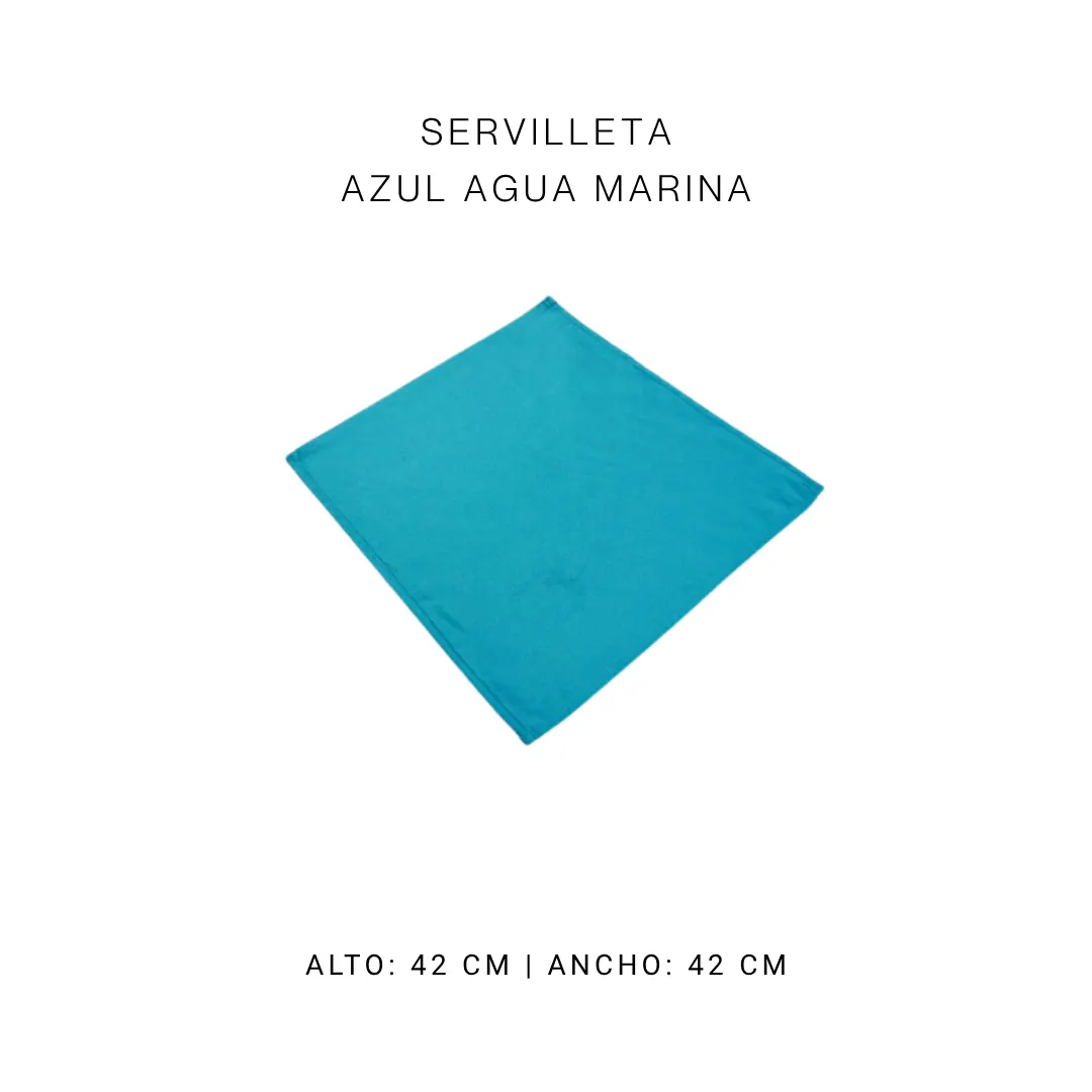 Servilleta azul agua marina — alquiler en Bogotá