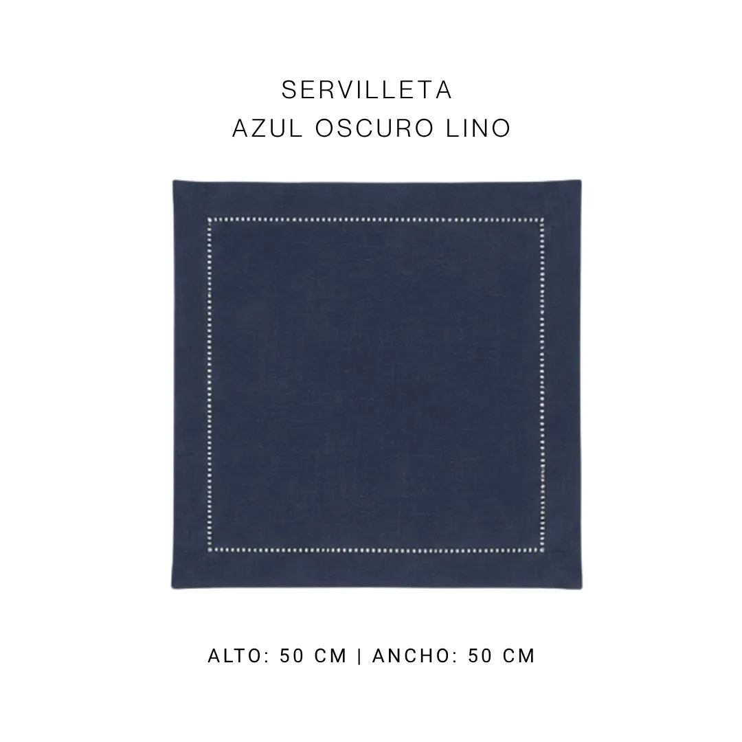 Servilleta azul oscuro lino — alquiler en Bogotá