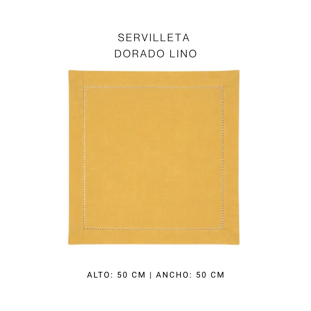 Servilleta dorada lino — alquiler en Bogotá