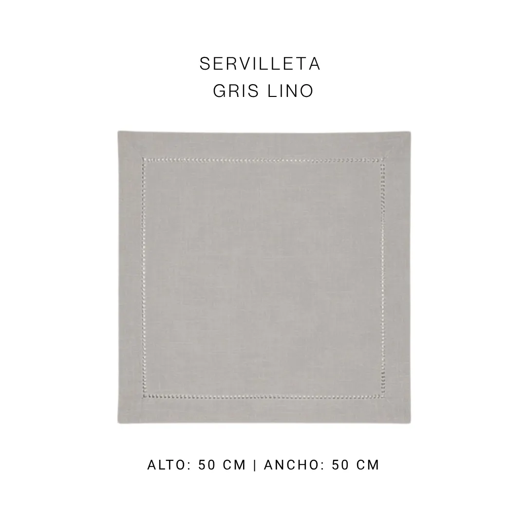 Servilleta gris lino — alquiler en Bogotá