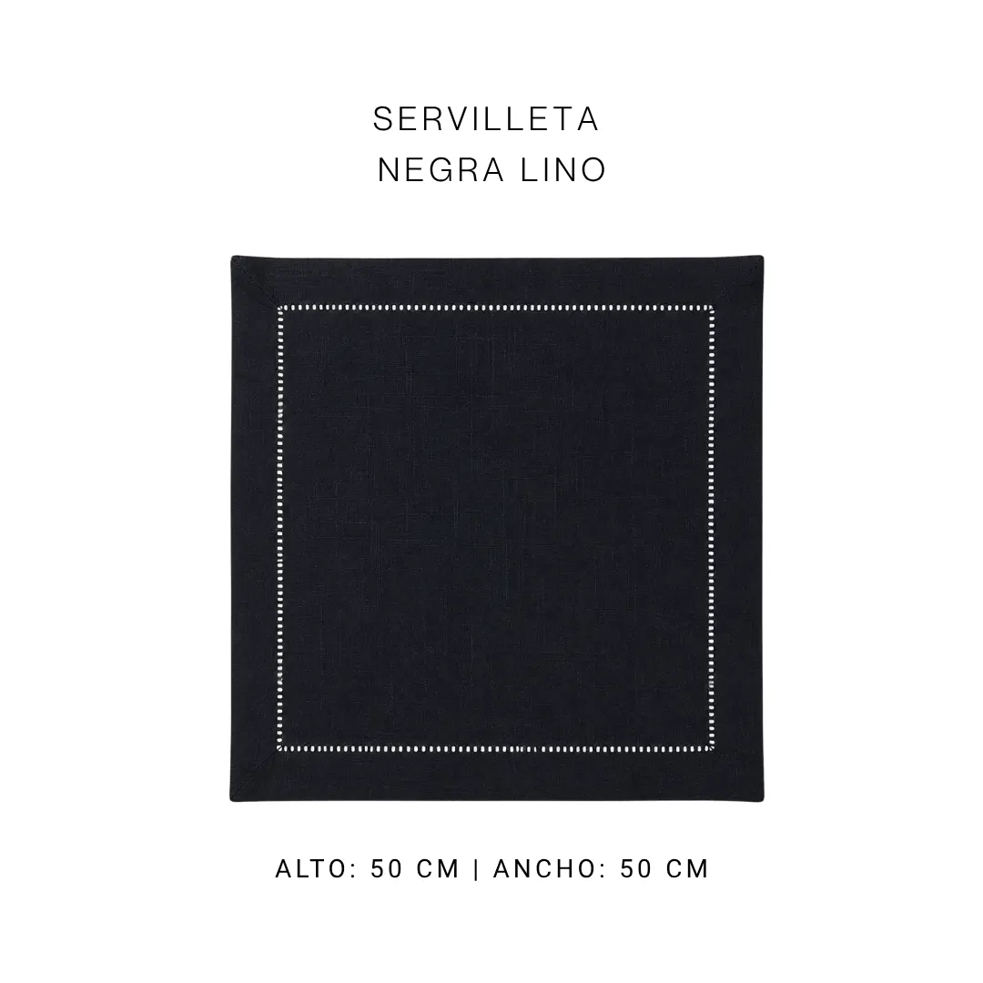 Servilleta negra lino — alquiler en Bogotá