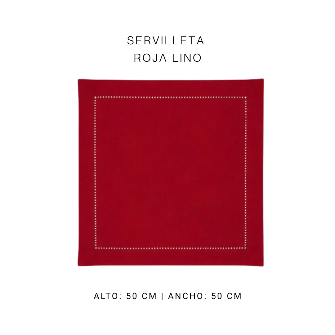 Servilleta roja lino — alquiler en Bogotá