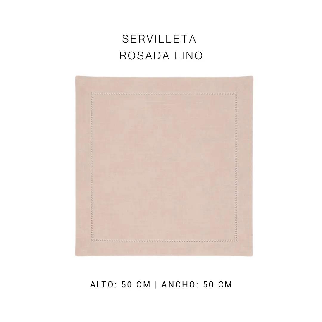 Servilleta rosada lino — alquiler en Bogotá