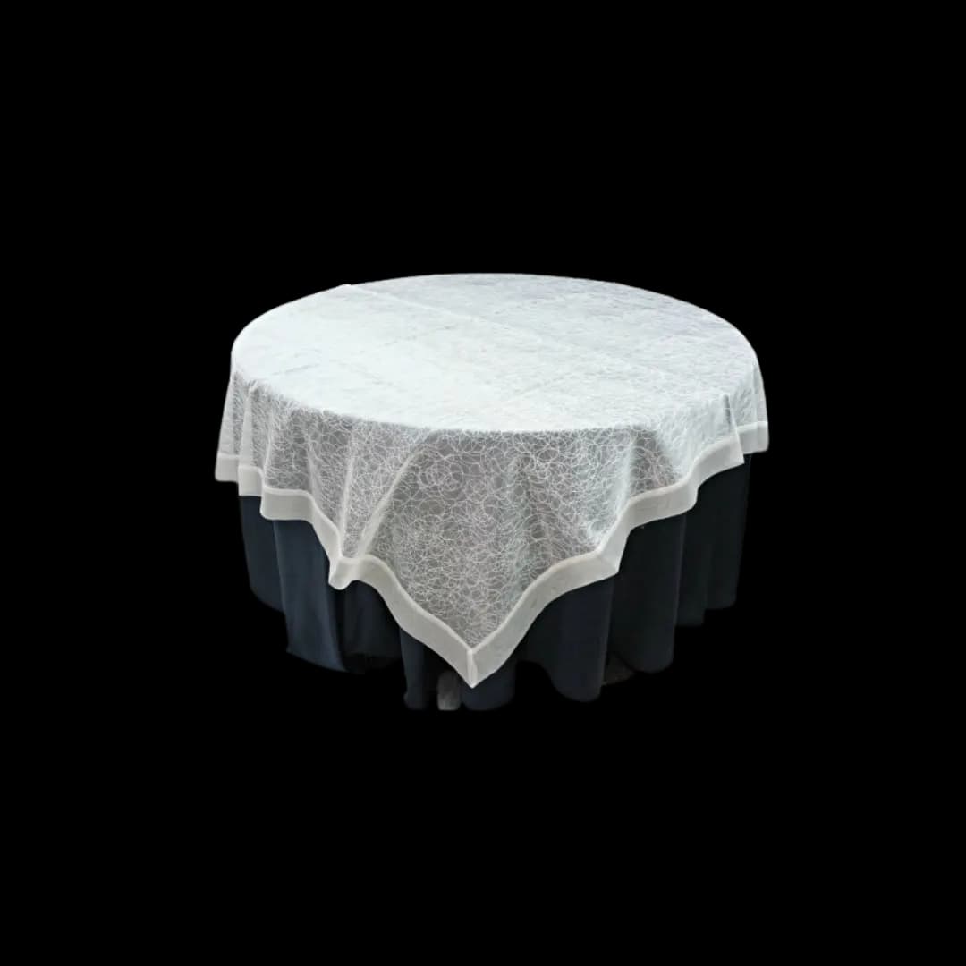 Tapa organza lazos blanca — alquiler en Bogotá