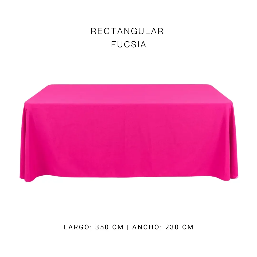 Mantel faldón fucsia — alquiler en Bogotá