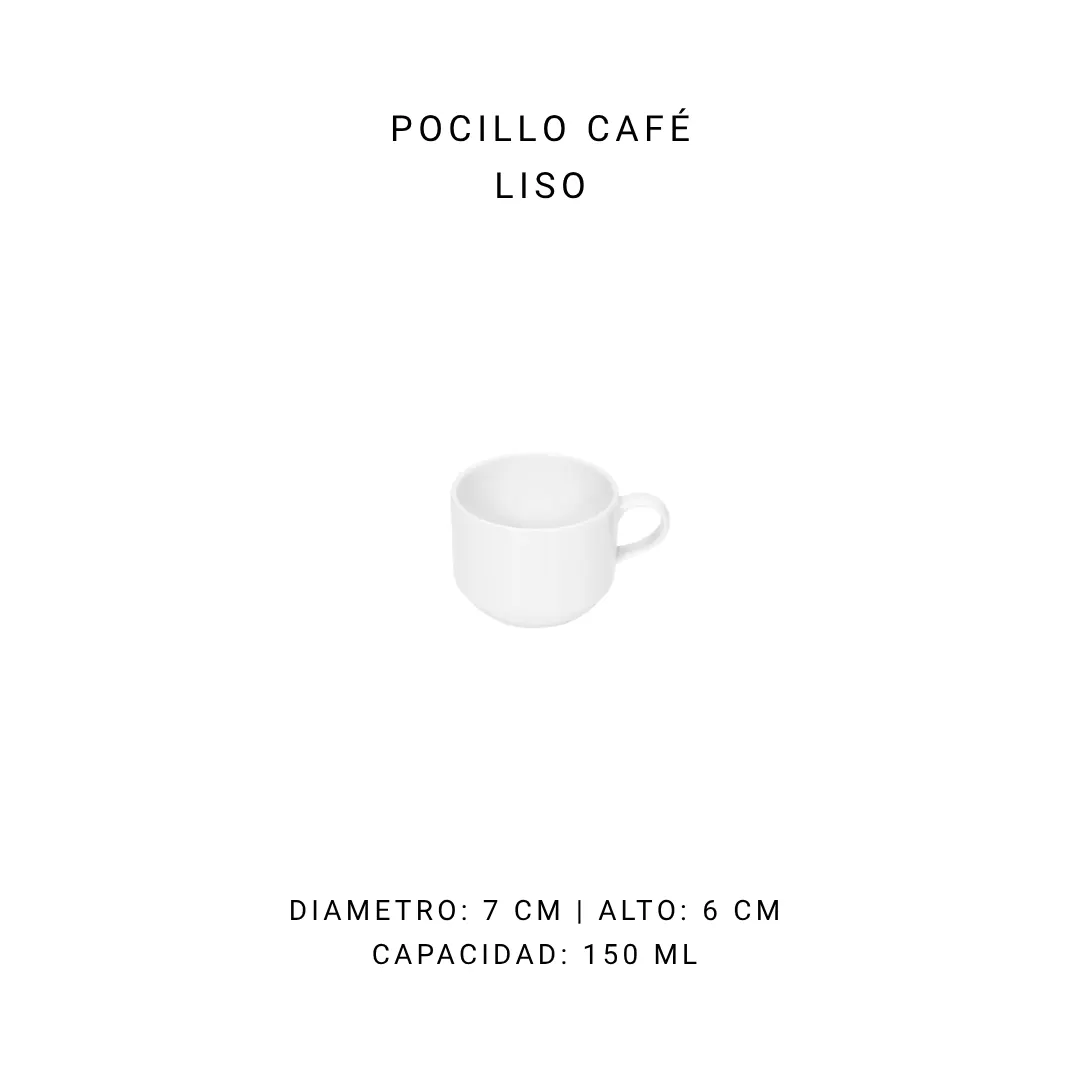 Pocillo café liso tailandés (210 ml) — alquiler en Bogotá